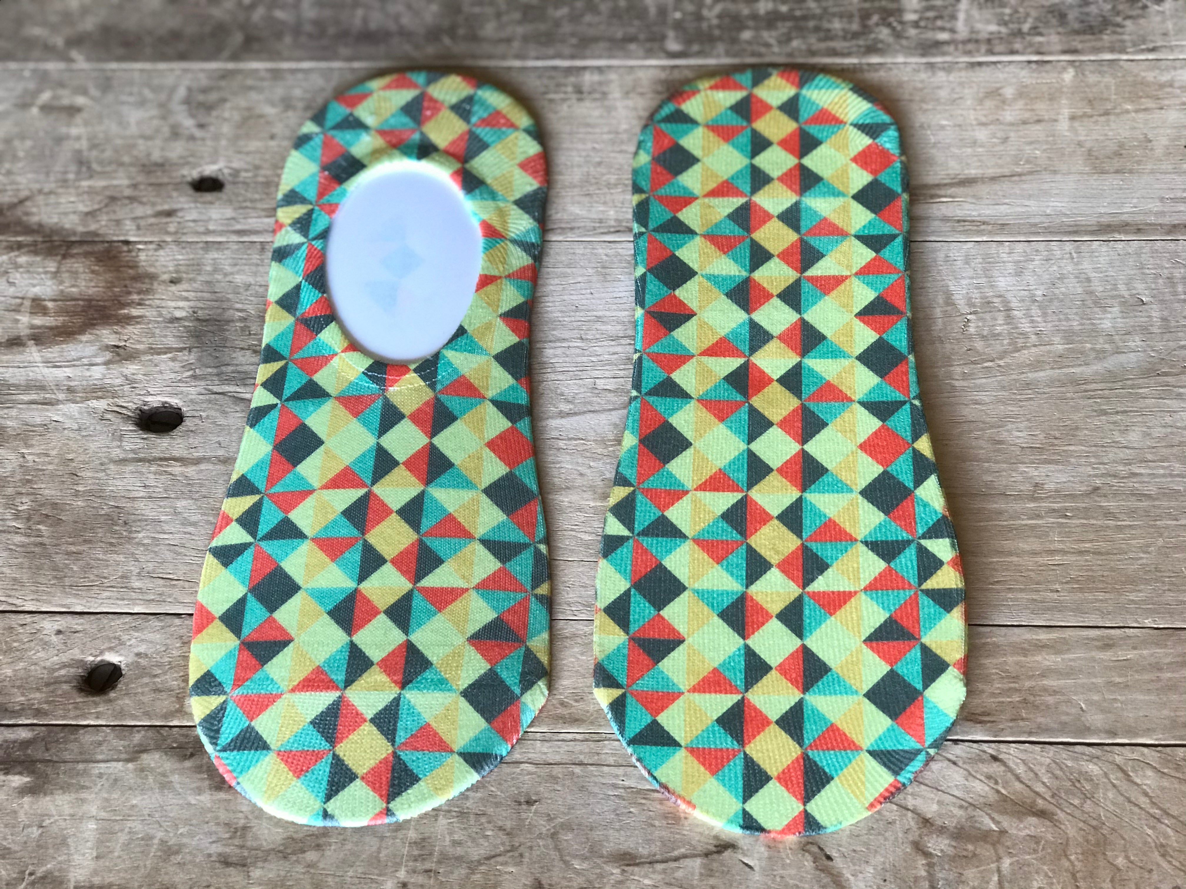 Triangle Geometric No-Show Socks