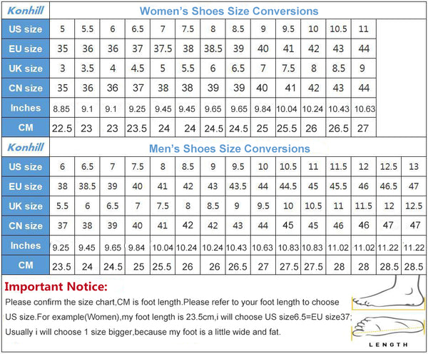 Size Guide | Best Casual Shoes | Konhill – Tiosebon