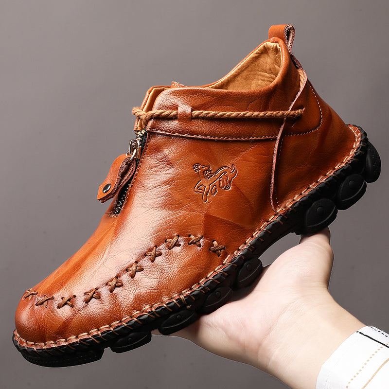 Men's Hand Stitching Leather Boots – Tiosebon