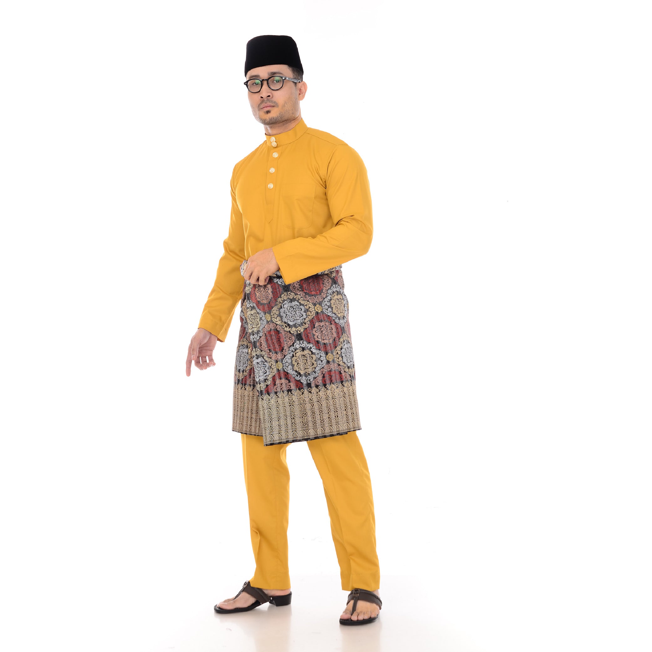 Baju Melayu Classic Cotton Orange