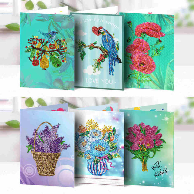 DIY Diamond Art Cards Handmade Birthday 5D Diamond Painting Kits Christmas  Cards