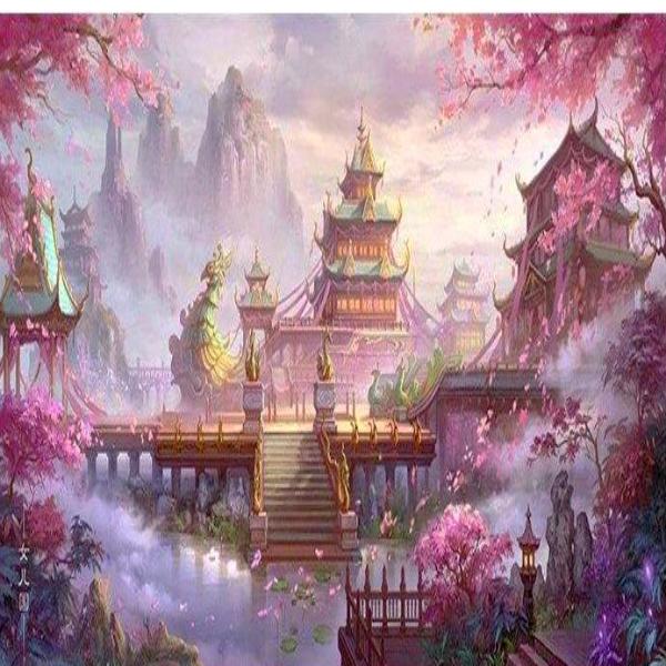 Misty Mountain Temple Diamond Painting Kit with Free Shipping – 5D ...