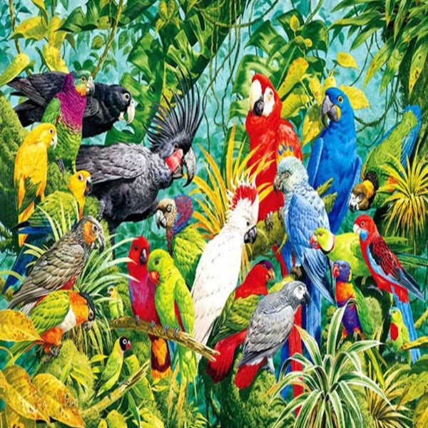 Rainforest Parrots Diamond Painting Kit with Free Shipping – 5D Diamond ...