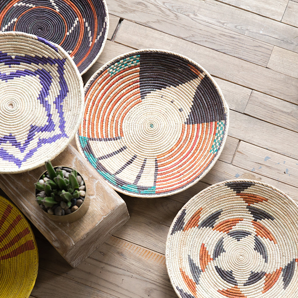 Decorative Tribal Woven Straw Bowls