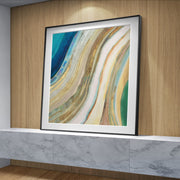 Framed Gold and Blue Agate Art Print