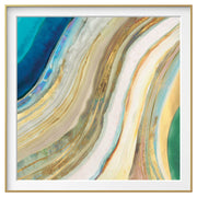 Framed Gold and Blue Agate Art Print