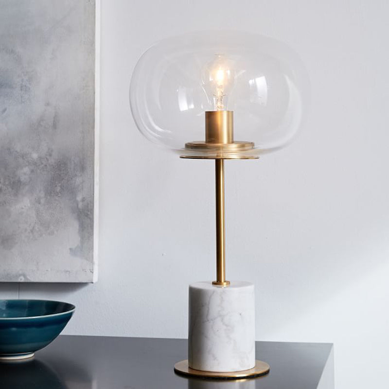 white and gold table lamp