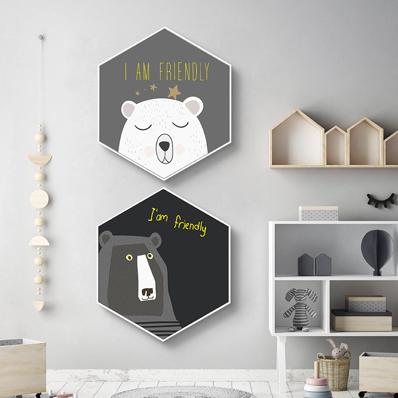 Hexagonal Framed Kids Room Prints