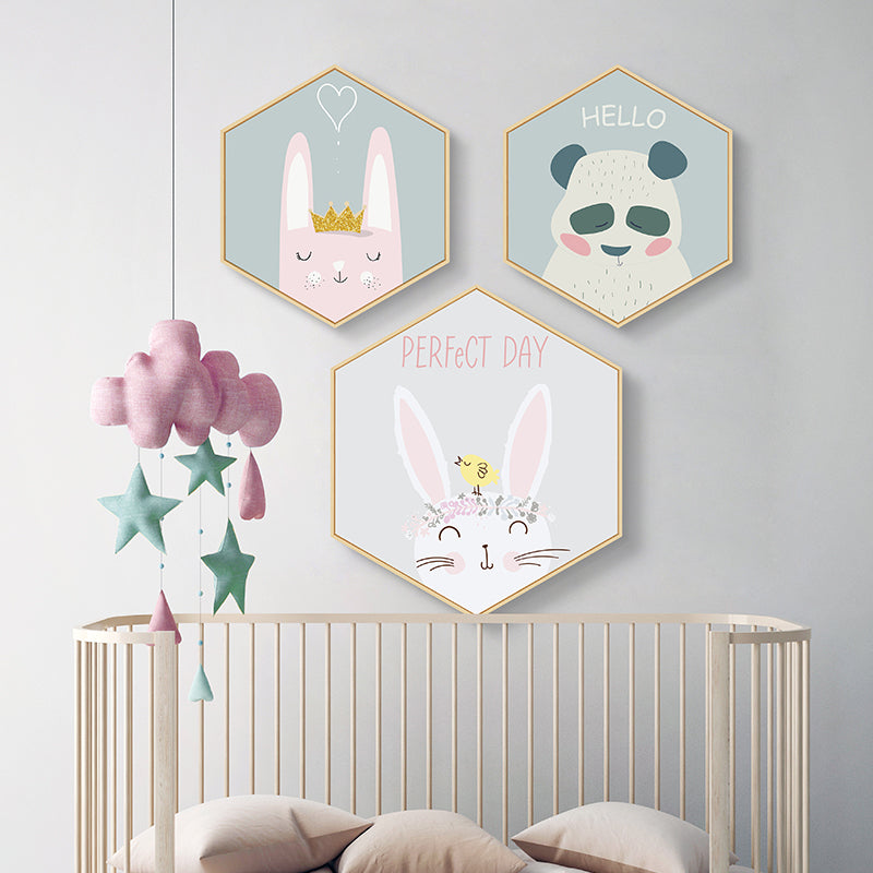 Hexagonal Framed Kids Room Prints