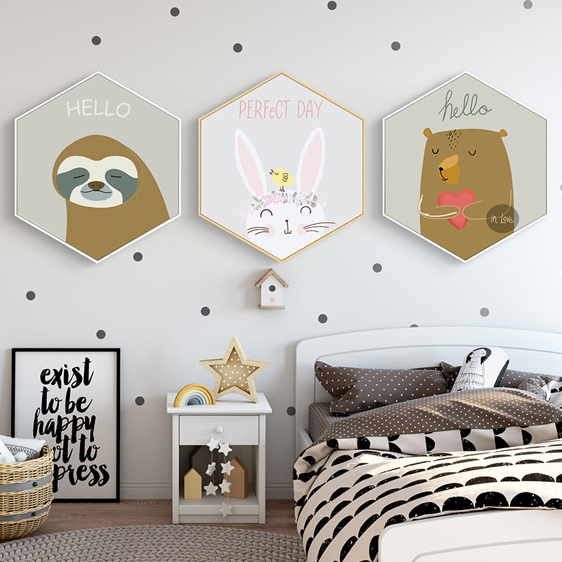 Hexagonal Framed Kids Room Prints