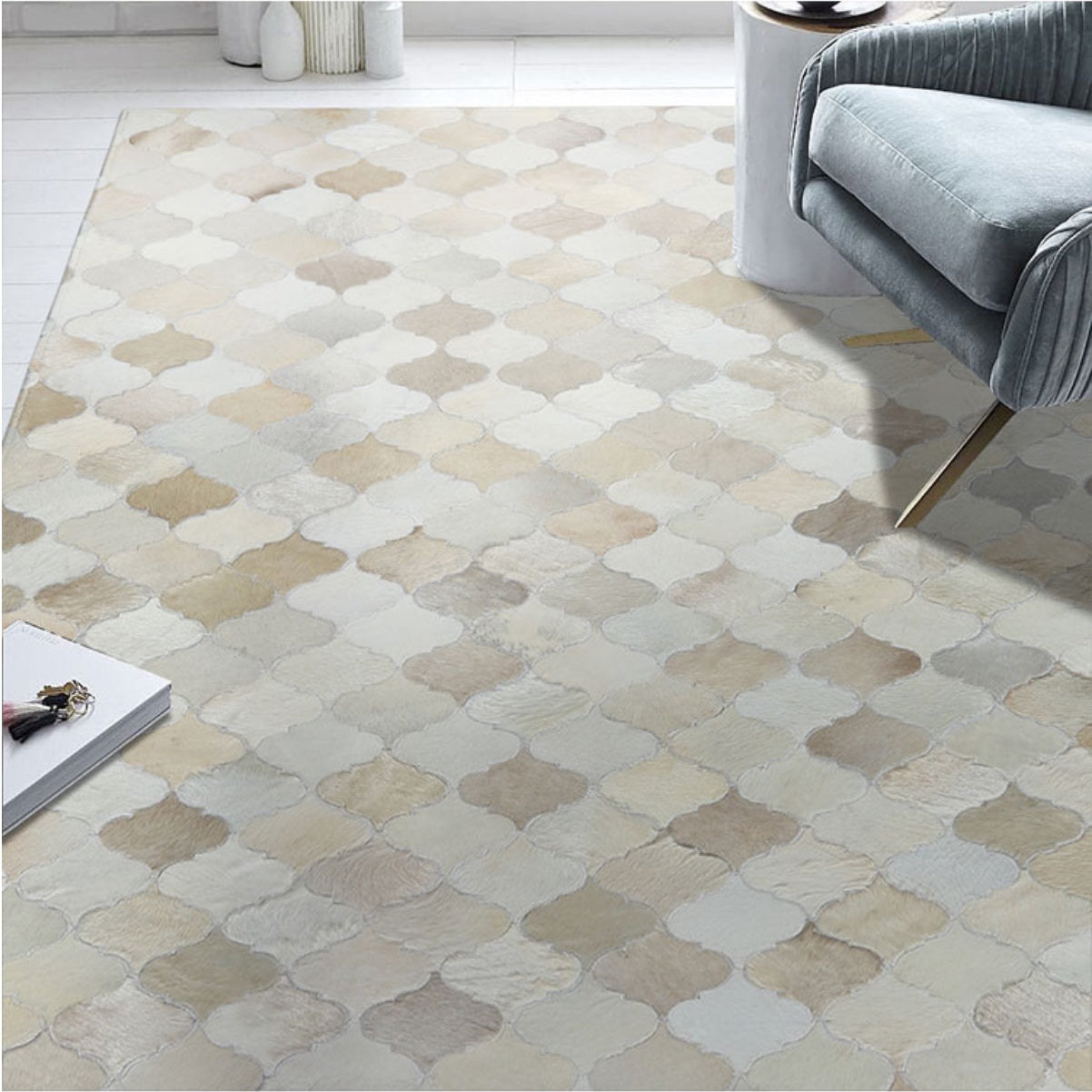 Cream And Fawn Patchwork Cowhide Rug Staunton And Henry