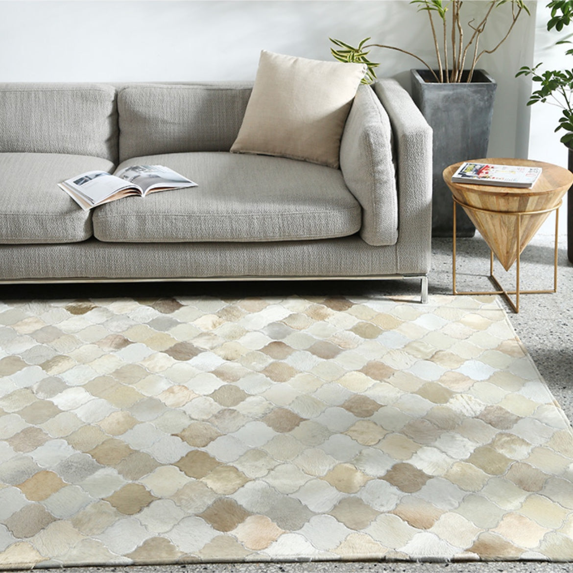 Cream And Fawn Patchwork Cowhide Rug Staunton And Henry