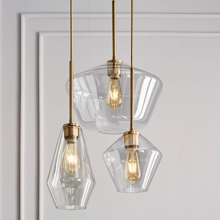 Modern Brass And Glass Pendant Light Staunton And Henry