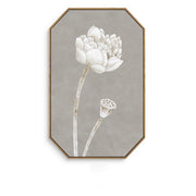 Wide Floral Oriental Wall Art With Wood Frame