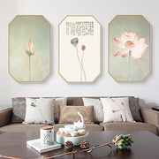 Pink Oriental Wall Art With Floating Frame
