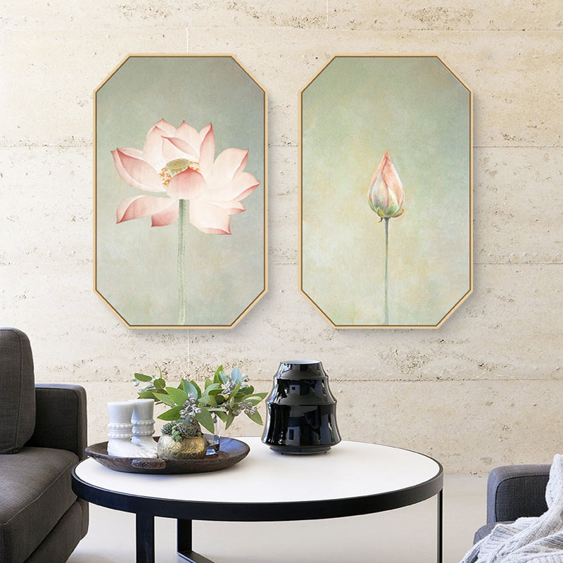 Pink Oriental Wall Art With Floating Frame