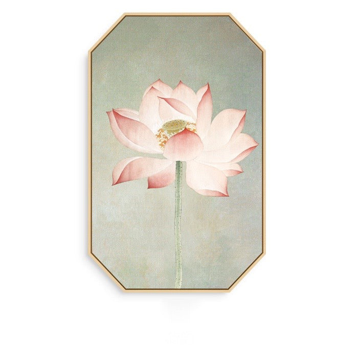 Pink Oriental Wall Art With Floating Frame