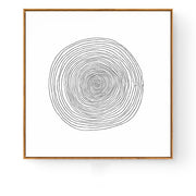 Abstract Black and White Wall Art With Wood Frame