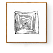 Abstract Black and White Wall Art With Wood Frame