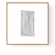 Abstract Black and White Wall Art With Wood Frame