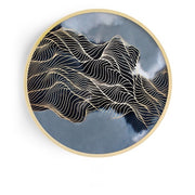 Modern Round Oriental Wall Art With Wood Frame