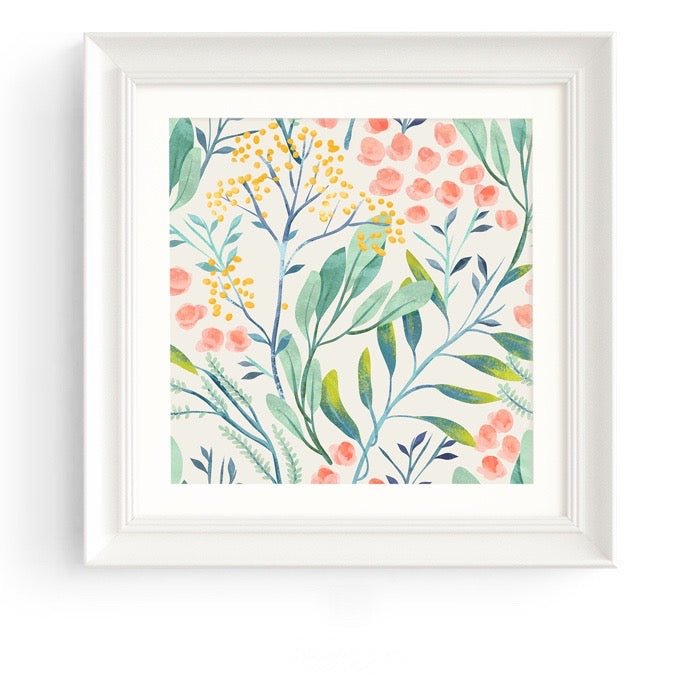 Botanicals Wall Art White Frame