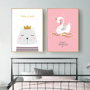 Cute Girls Room Wall Art With Frame