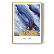 Inspirational Blue and Gold Wall Art With Frame