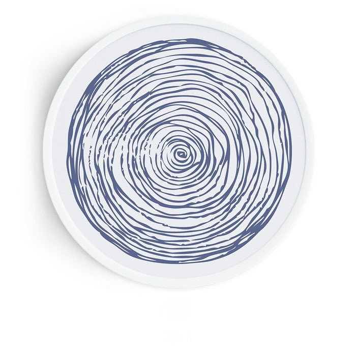 Round Blue and White Art Prints With Frame