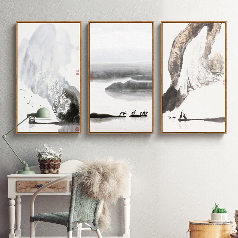 Black and White Japanese Wall Art With Frame