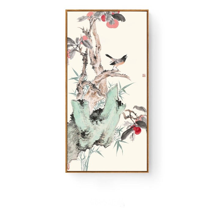 Pastel Oriental Wall Art With Frame