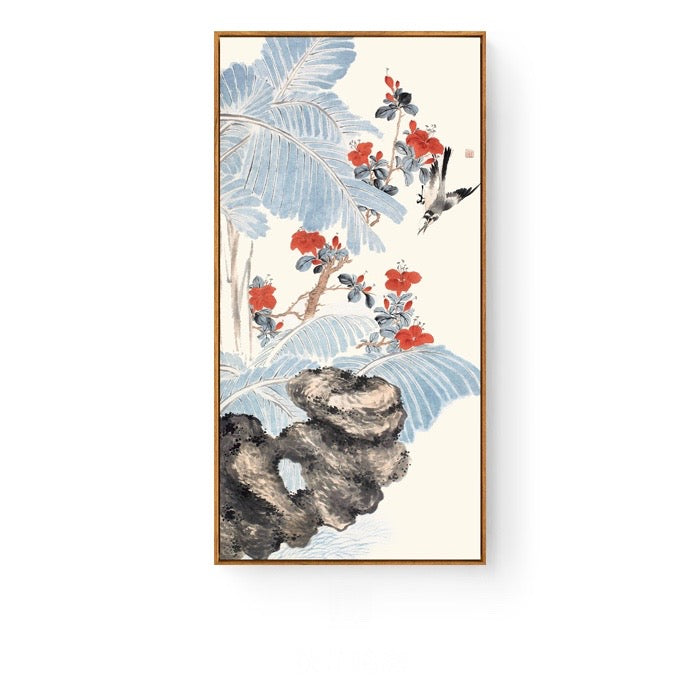 Pastel Oriental Wall Art With Frame