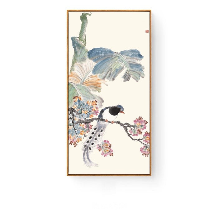 Pastel Oriental Wall Art With Frame