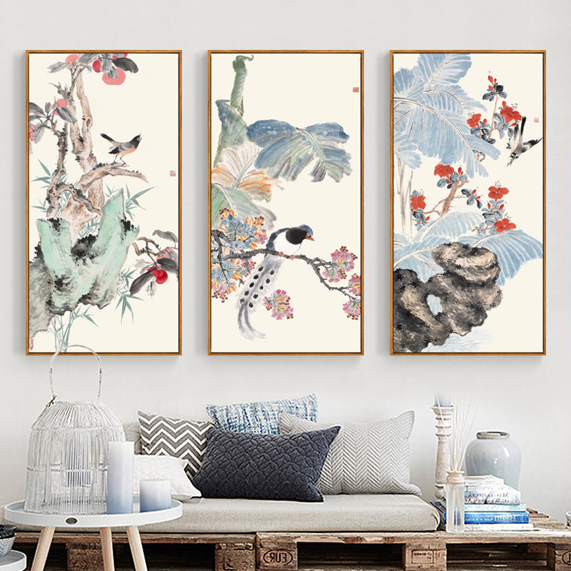 Pastel Oriental Wall Art With Frame