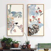 Pastel Oriental Wall Art With Frame