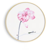 Round Pink Oriental Wall Art With Frame
