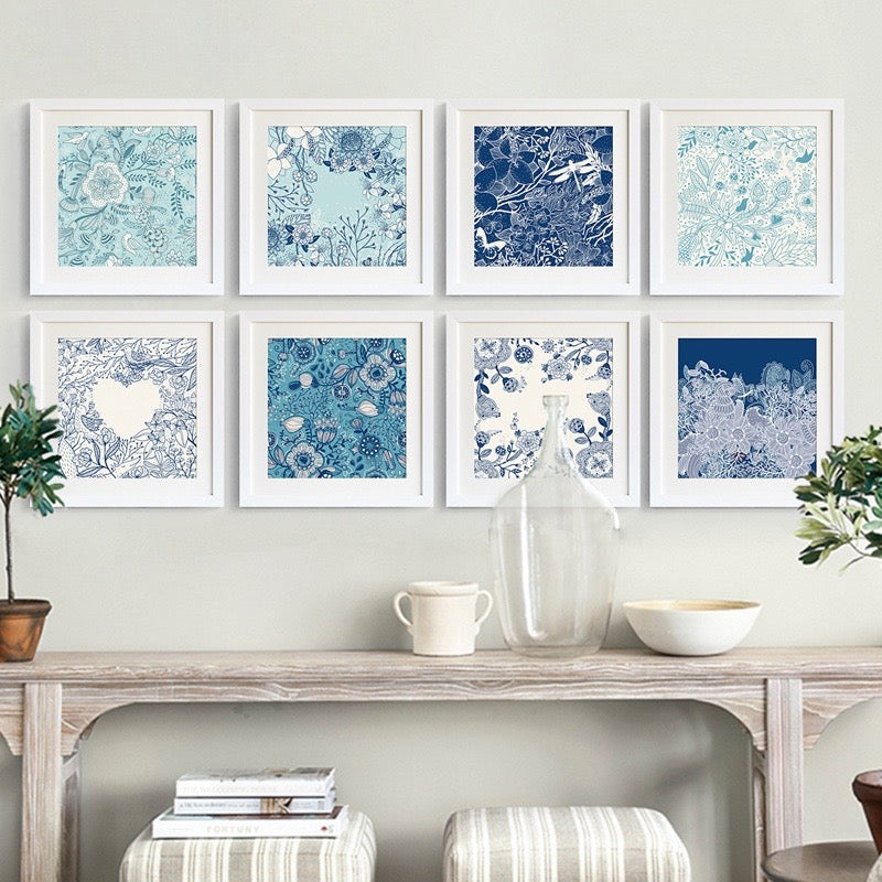 blue floral wallpaper b&q