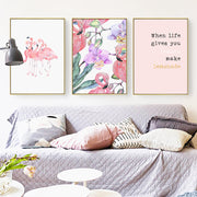 Framed Flamingo Wall Art