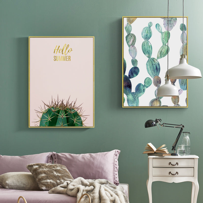 Modern Green Leaf Wall Art With Frame