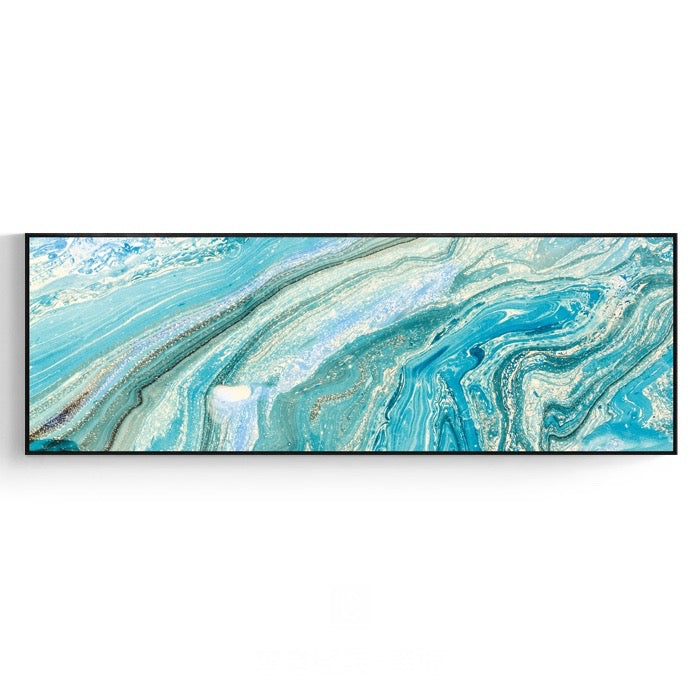 Wide Poured Liquid Wall Art With Frame