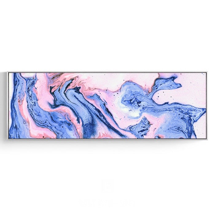 Wide Poured Liquid Wall Art With Frame