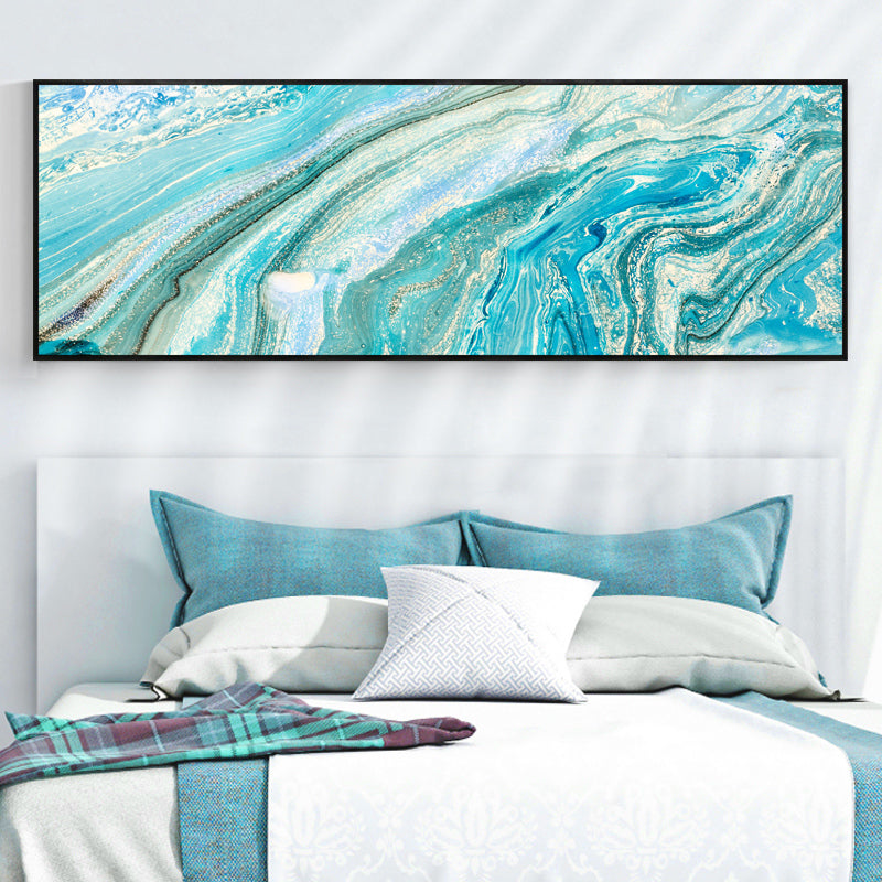 Wide Poured Liquid Wall Art With Frame