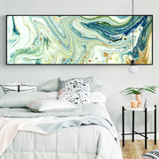 Wide Poured Liquid Wall Art With Frame