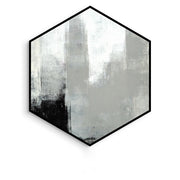 Hexagon Black and White Wall Art With Frame
