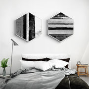 Hexagon Black and White Wall Art With Frame