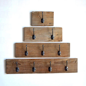 Vintage French Wood Coat Rack With Wire Hooks -  Canada