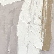 Modern Abstract Beige and White Oil Painting