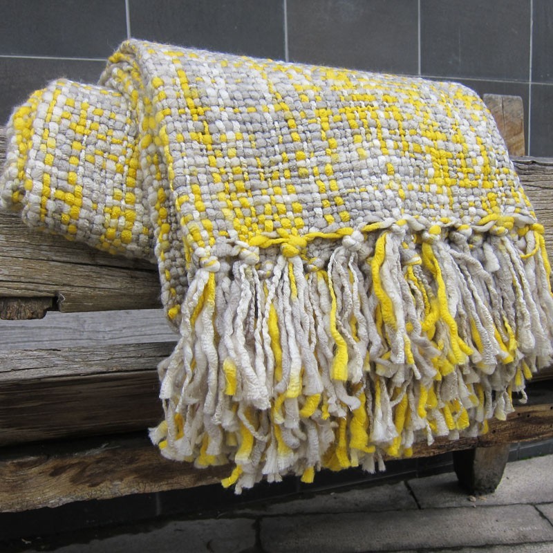 yellow throw blanket