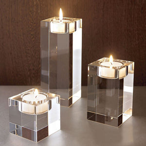 rectangle glass candle holder