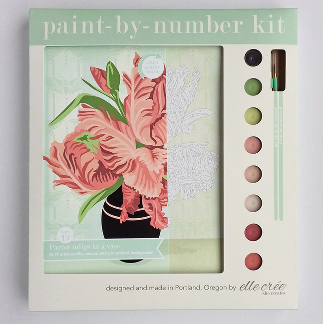 Faber-Castell Paint by Number Watercolor Bold Floral - Adult Paint by  Number Kit on Canvas - DIY Flower Painting